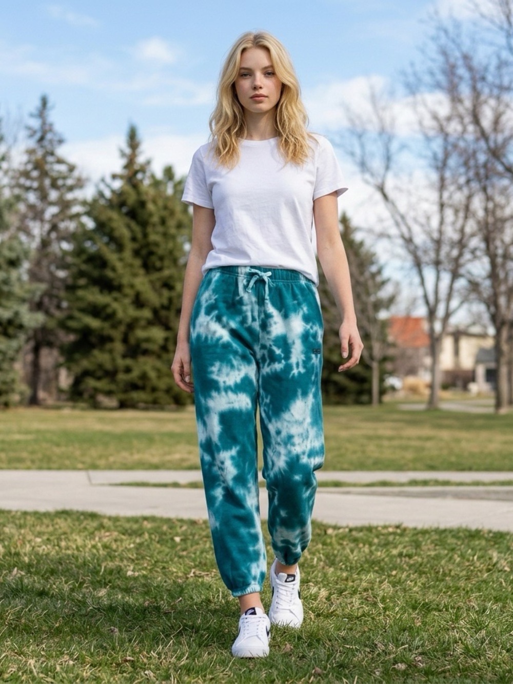 Vans Cloud Sweatpants Teal tie-dye Womens size XS